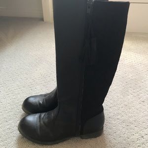 Tall black designer girls boots